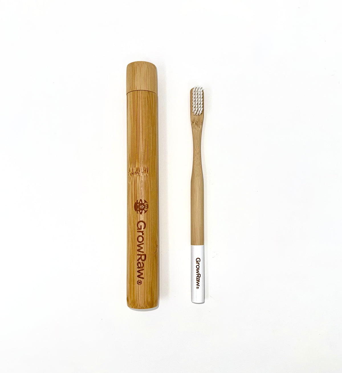 Bamboo TOOTHBRUSH + Travel case | black/white
