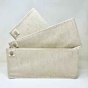 storage boxes foldable organisers for clothes fitting for Ikea nordli drawers made with natural fibre containing cotton and linen eco friendly durable reusable 