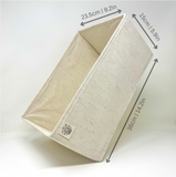 Beige Ikea nordli drawers clothes organisers made with cotton linen blend fabric with growraw logo label on a white background