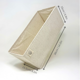Beige box clothes organiser for Ikea nordli drawers made with natural fibre blend on a white background
