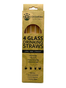 4 GLASS STRAWS - LONG|9MM|STRAIGHT
