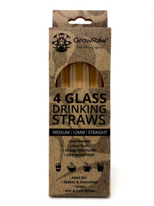 4 GLASS STRAWS - MEDIUM|12MM|STRAIGHT